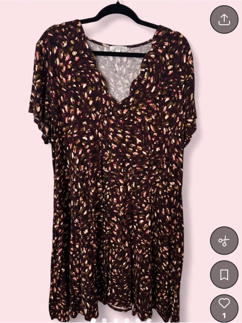 nine britton Brown Mini Dress with Pink and Cream Speckle